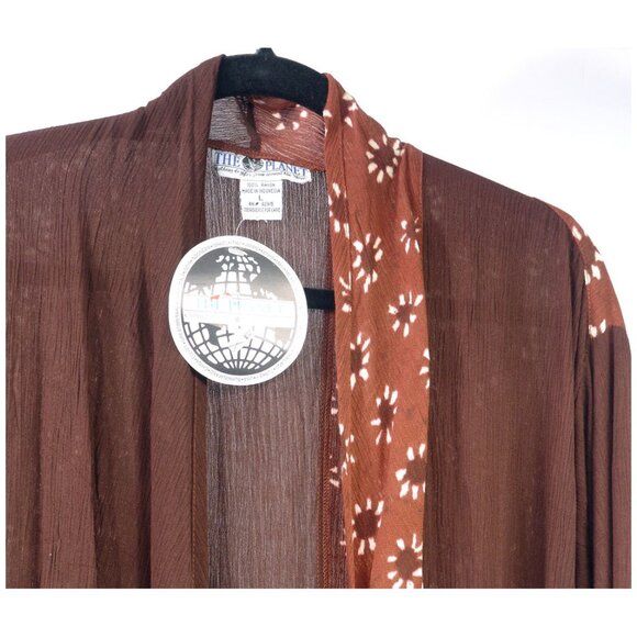Unique NWT Boho Long Duster Jacket *2X* Floral Batik Artisan Tunic, Daily Planet - Picture 3 of 4